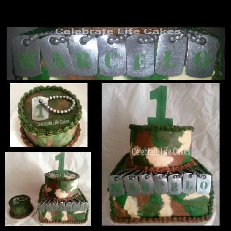 camo 1st birthday cakes