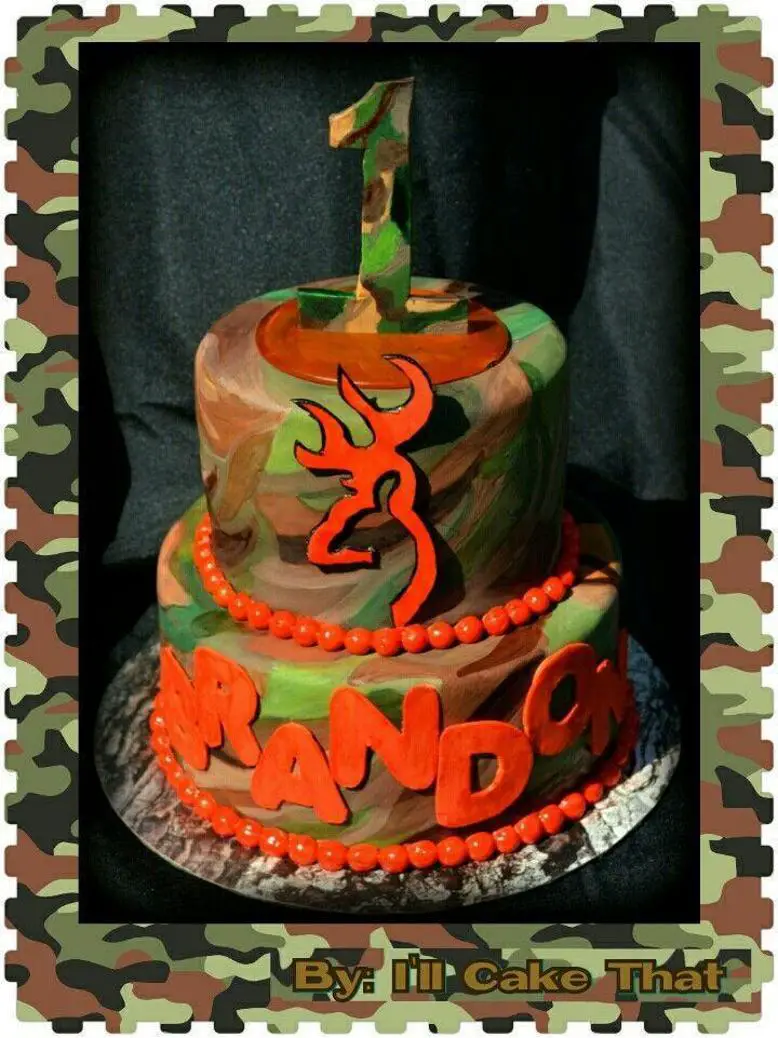 camo 1st birthday cakes