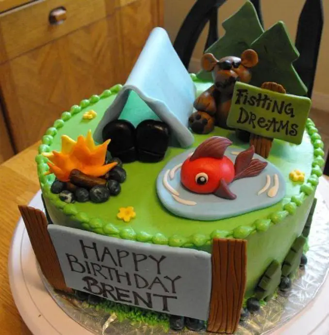 camping themed birthday cakes