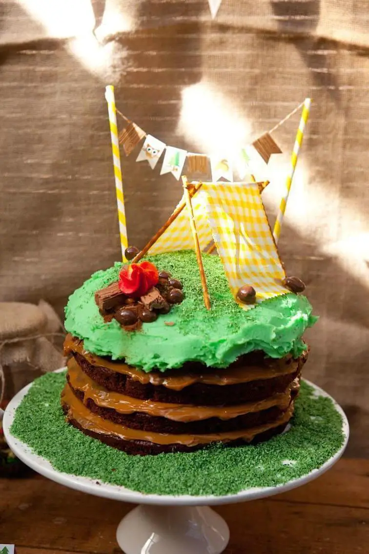 camping themed birthday cakes