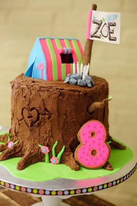camping themed birthday cakes