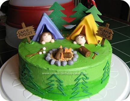 Campout birthday cake