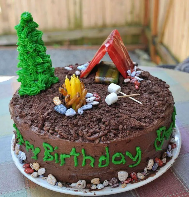 campout birthday cake