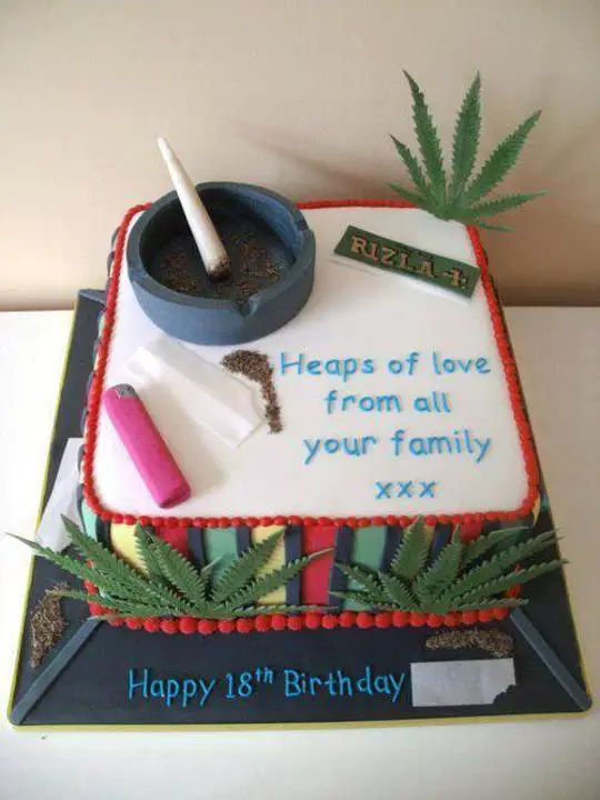 cannabis birthday cake