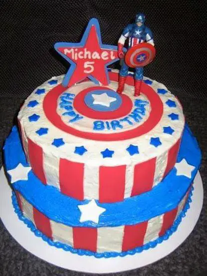 captain america birthday cakes