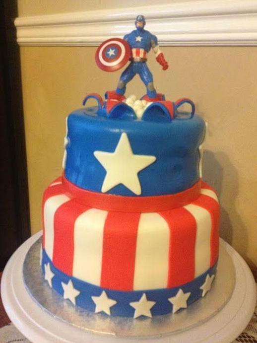 captain america birthday cakes