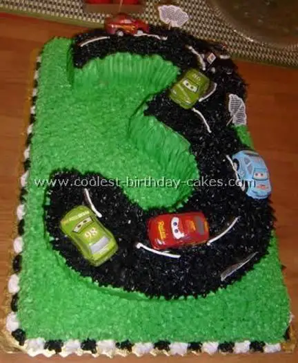 car track birthday cake