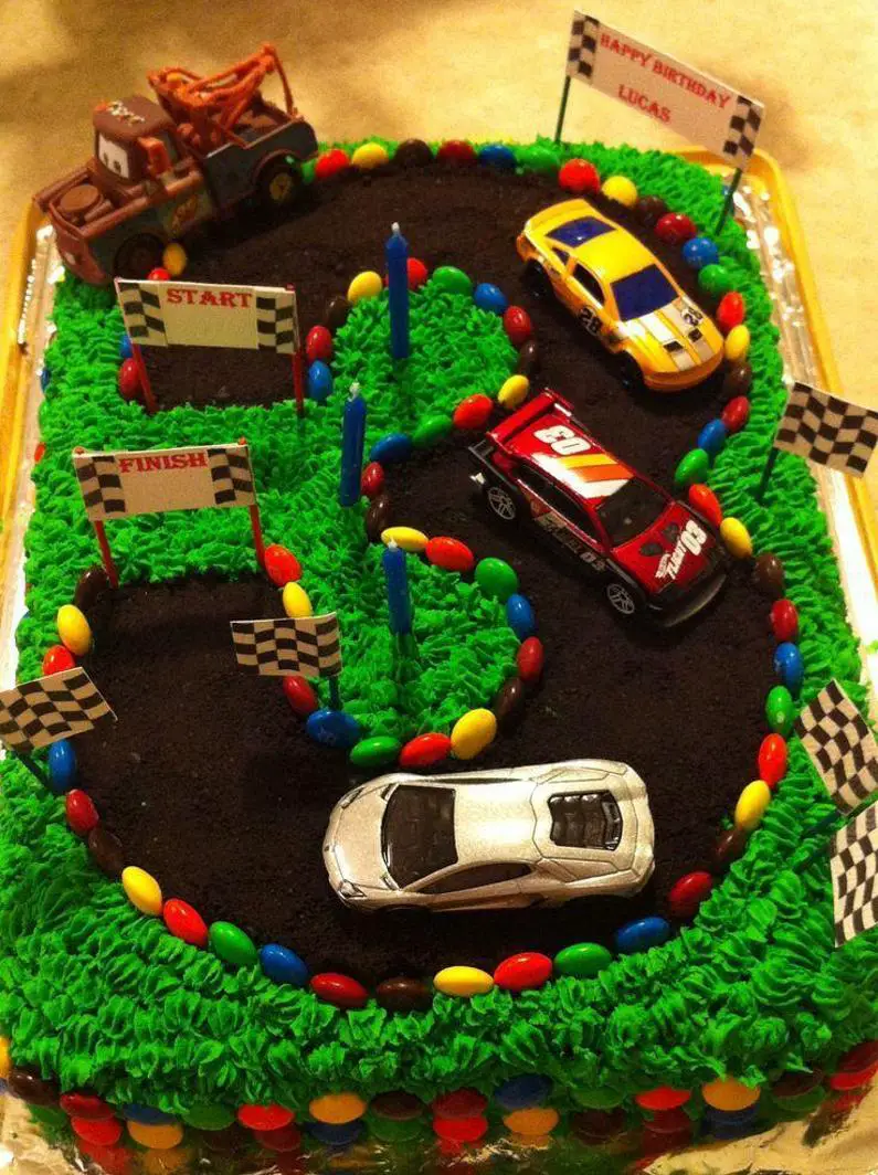 car track birthday cake