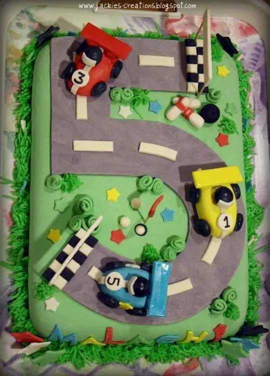 car track birthday cake