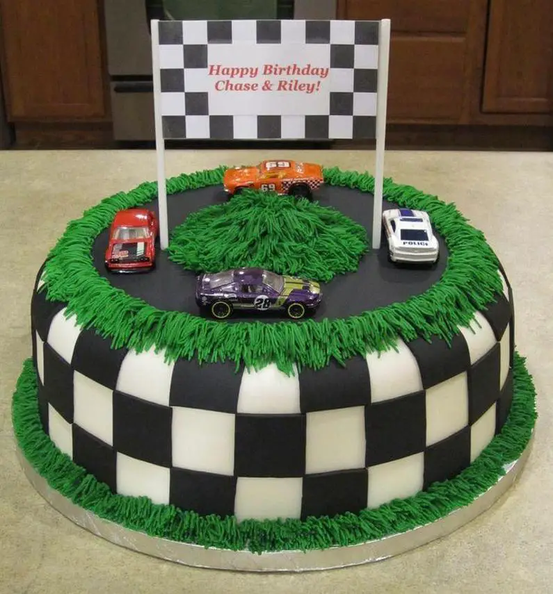 car track birthday cake