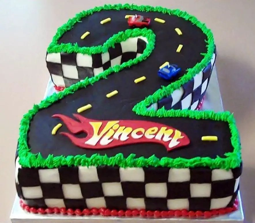 Cars 2nd birthday cake - TheSmartCookieCook