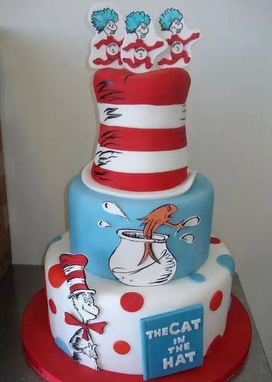 cat and the hat birthday cakes