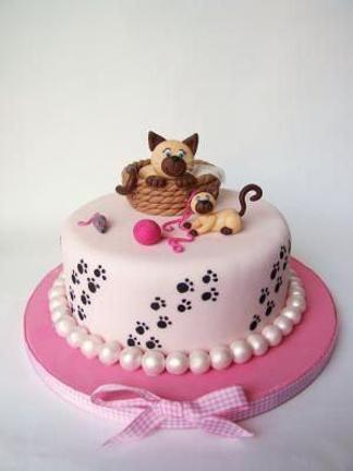 cat design birthday cake