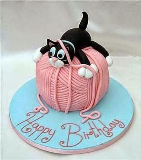 cat themed birthday cake