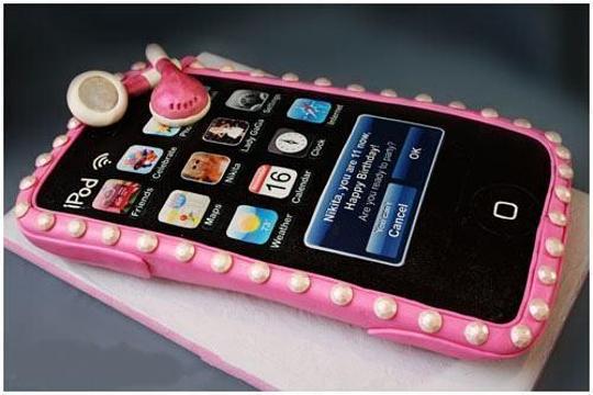 cell phone birthday cake