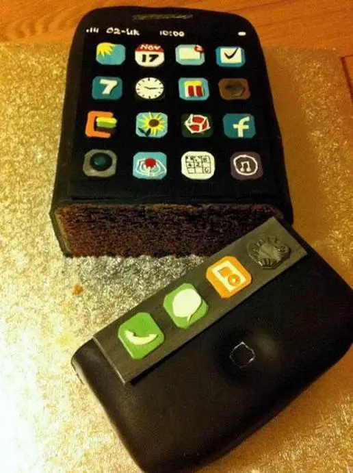 cell phone birthday cake