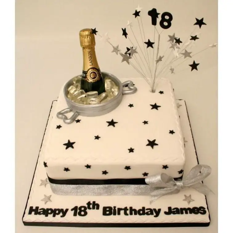 champagne bottle birthday cake
