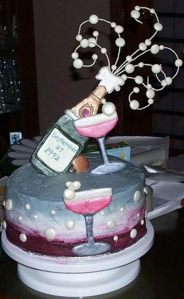 champagne glass birthday cake