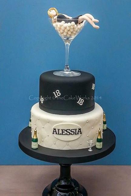 champagne glass birthday cake