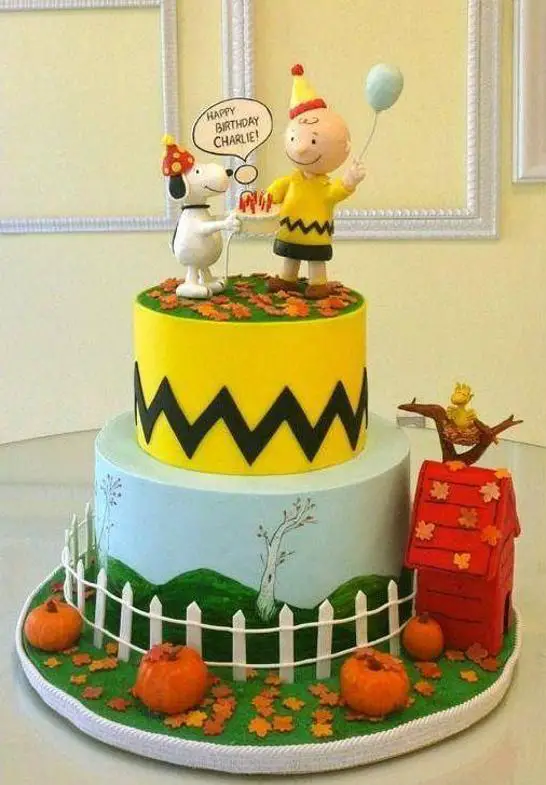 charlie brown birthday cake