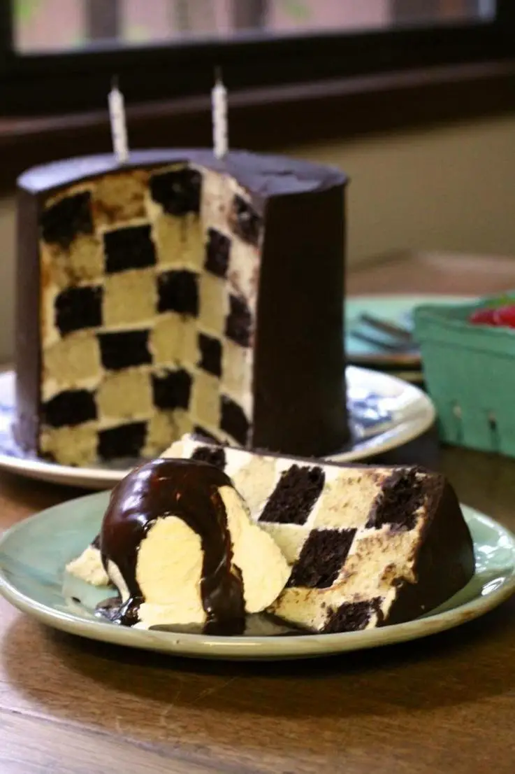 Checkered birthday cake