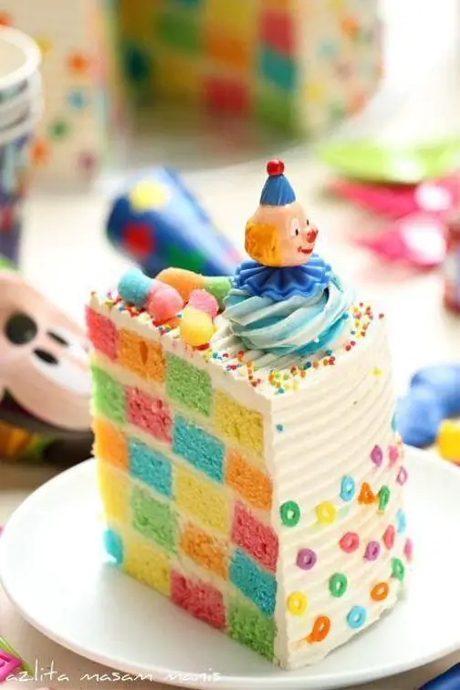 checkered birthday cake