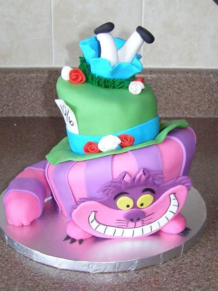 cheshire cat birthday cake