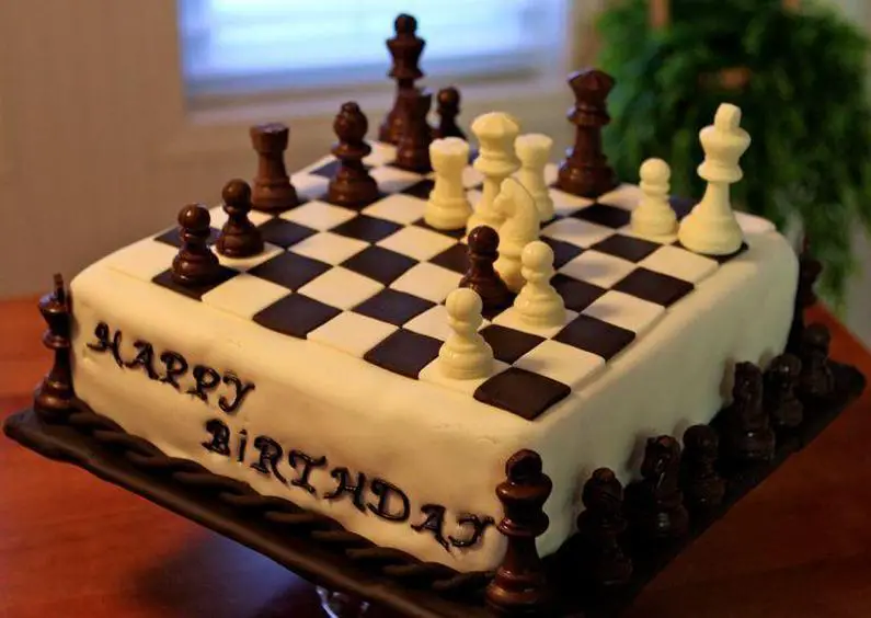 chess board birthday cake