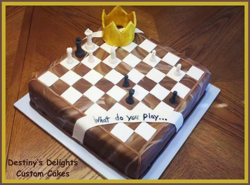 Chess board birthday cake - TheSmartCookieCook