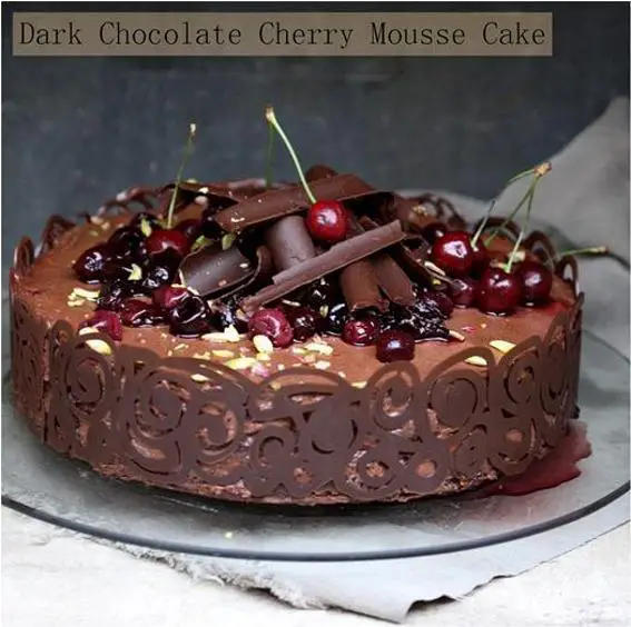 chocolate and cherry birthday cake