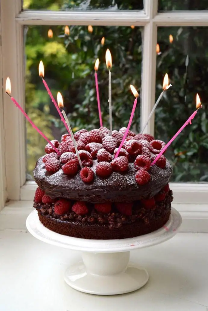 chocolate raspberry birthday cake
