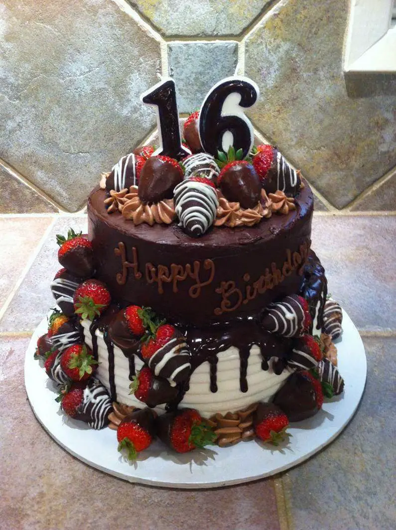 chocolate strawberry birthday cake