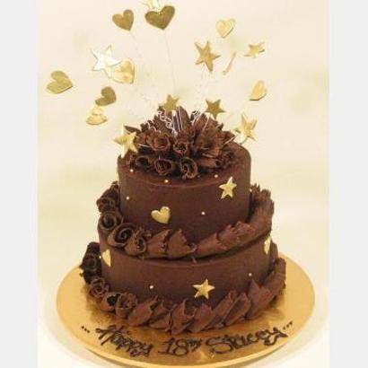 chocolate tiered birthday cake