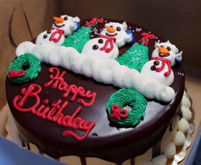 christmas themed birthday cakes