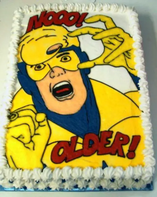 comic book birthday cake
