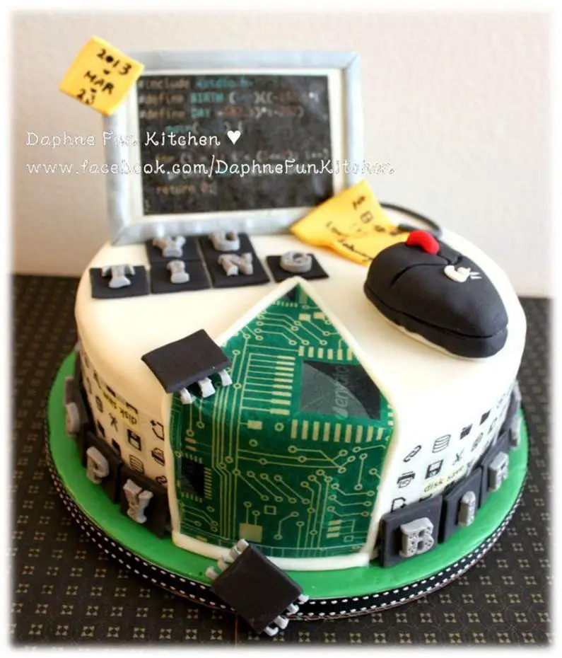 computer geek birthday cake