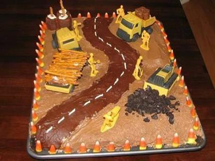 construction site birthday cakes