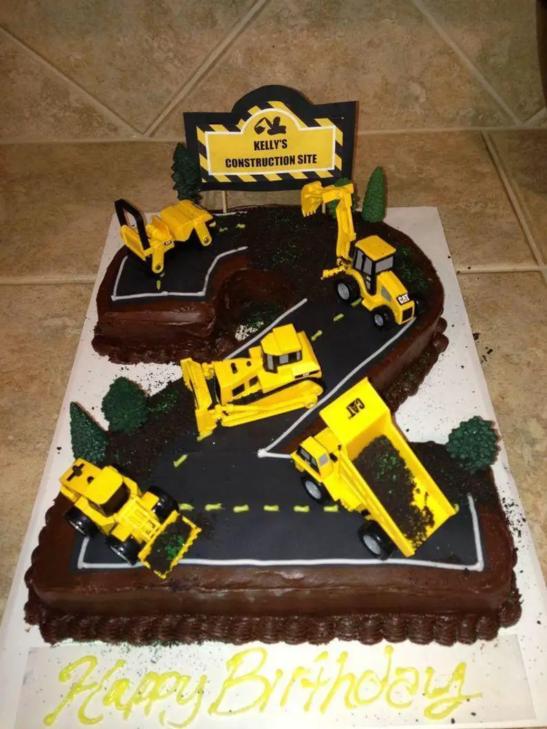 construction themed birthday cakes