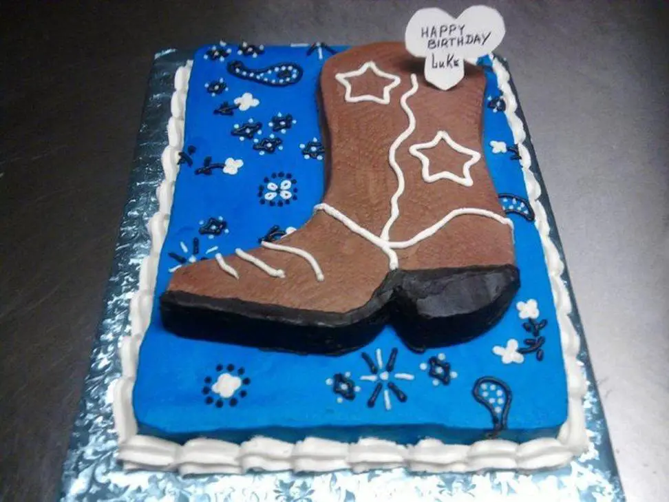 cowboy boot birthday cake