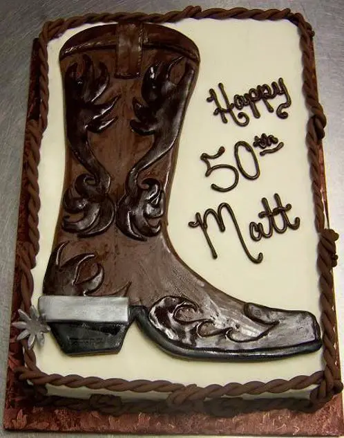 cowboy boot birthday cake