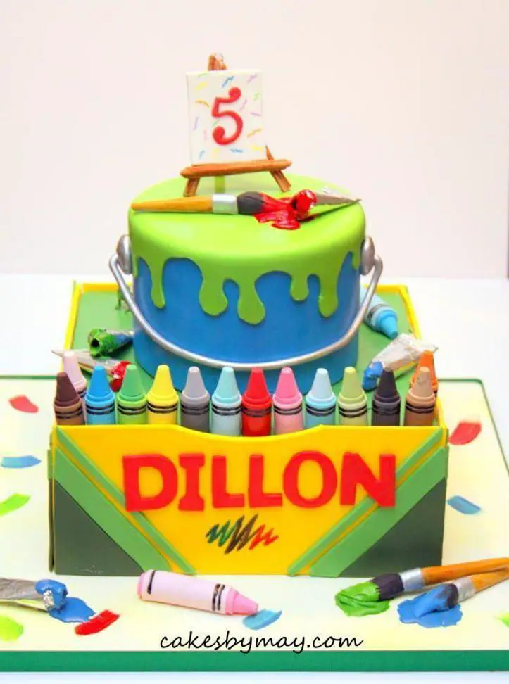 crayon birthday cake