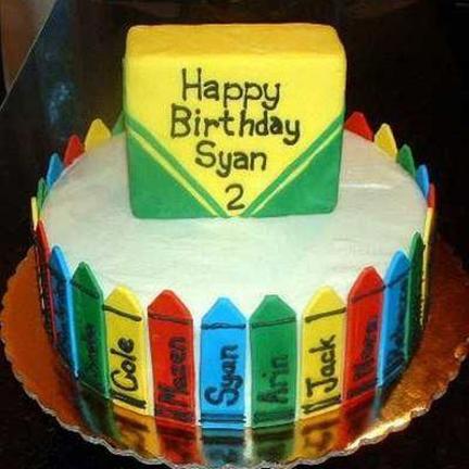 crayon birthday cake