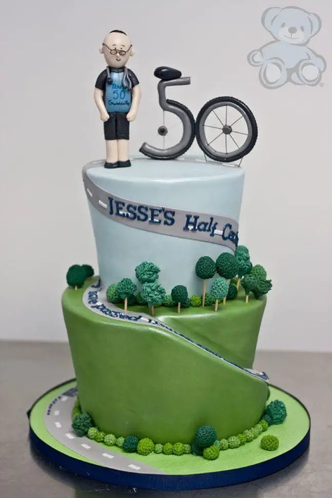 cycling themed birthday cakes