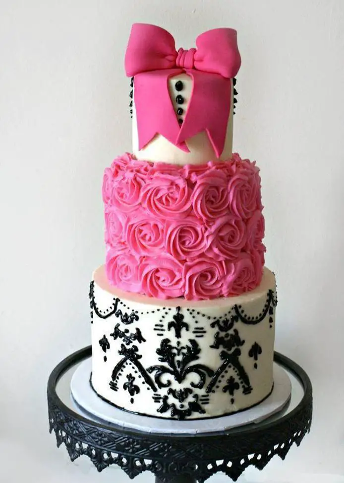 damask birthday cake
