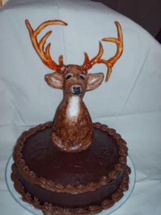 deer head birthday cake