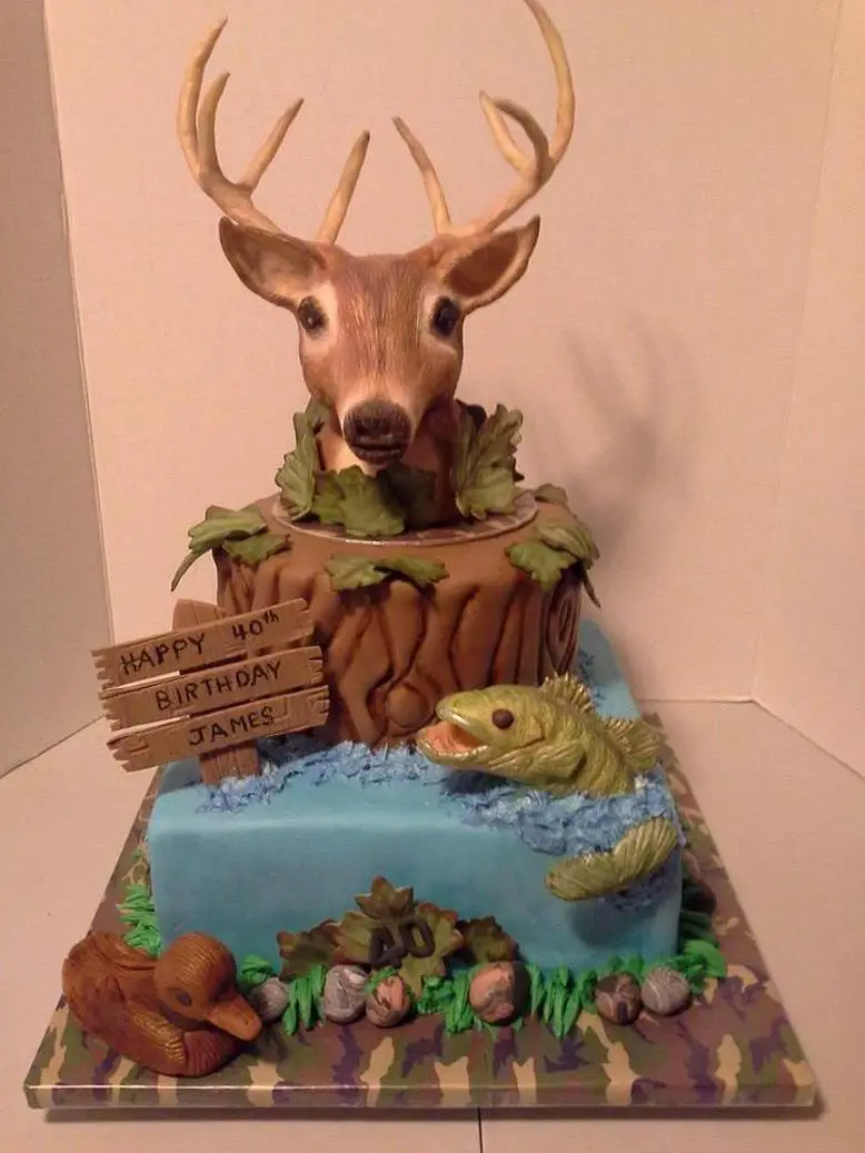 deer head birthday cake