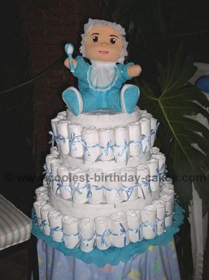 diaper birthday cake