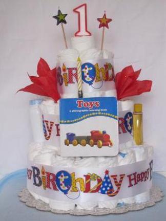 diaper birthday cake