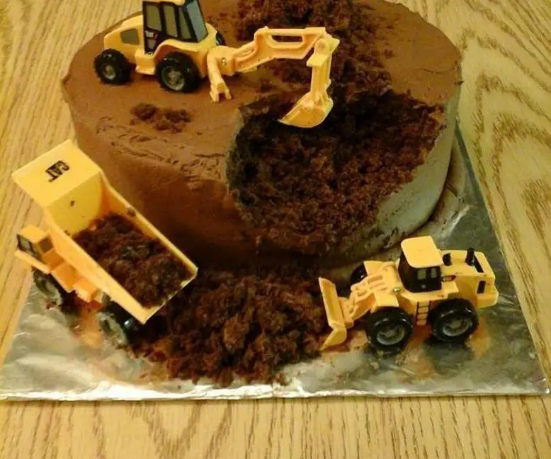 digger birthday cake ideas
