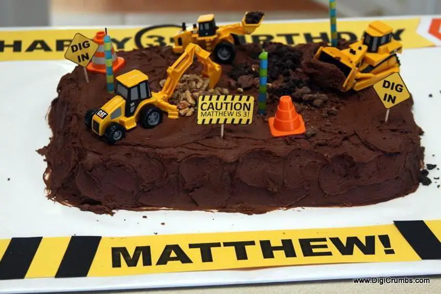 digger birthday cake ideas